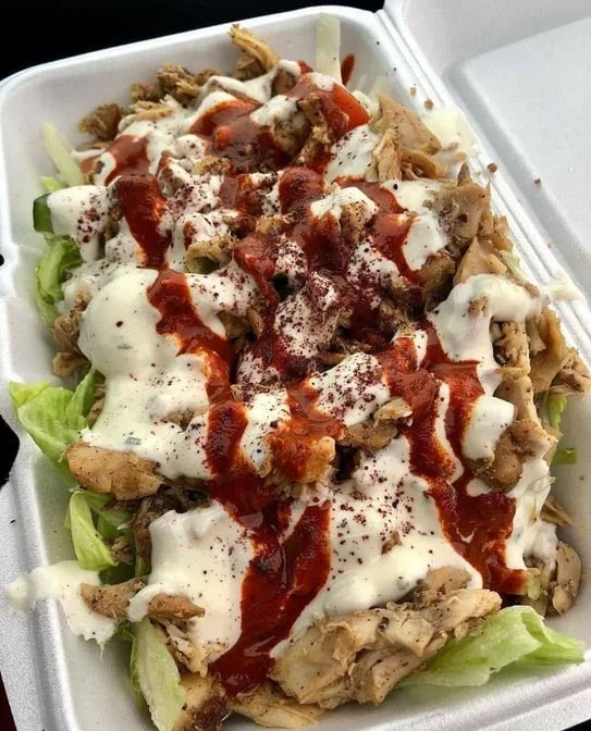 Chicken shawarma wrap in soft pita at Aida's Donair, SE Calgary