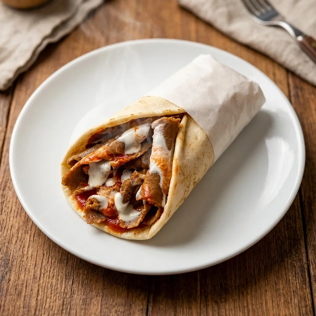 Beef donair wrap at Aida's Donair – best beef donair in McKenzie Towne, Calgary SE